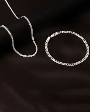 giva Men Sterling Silver Vanguard Chain & Bracelet Set-picture-23
