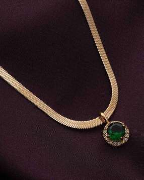 women gold-plated necklace with pendent