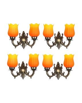 afast Pack of 4 Wall Lamp with Decorated Glass Shades-picture-26