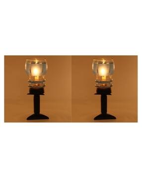 Set of 2 Table Lamps with Decorative Glass Shade-image-10