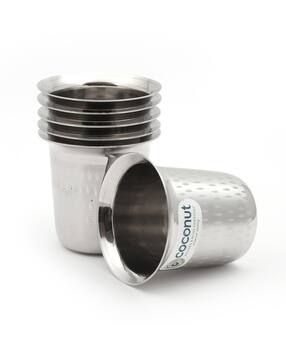 Set of 6 Stainless Steel Glasses 