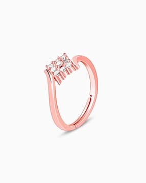giva Women Sterling Silver Rose Gold-Plated Square Cluster Ring-picture-22