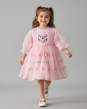 bella moda Girls Embroidered Fit and Flare Dress-picture-45
