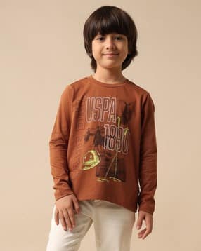 u.s. polo assn. Boys Logo Print Regular Fit Crew-Neck T-Shirt-picture-27