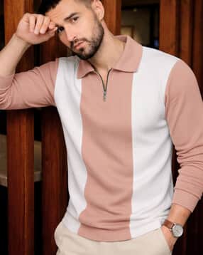 Men Colourblocked Regular Fit Polo T-Shirt