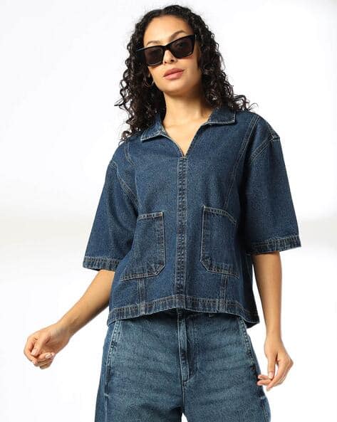 DNMX Women Lightly Washed Relaxed Fit Shirt Offers & Cashback