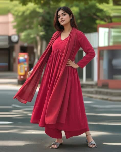 GOSRIKI Women A-Line Kurta Set