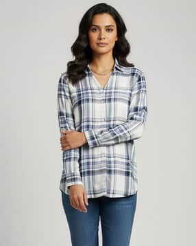 hive 91 Women Checked Spread-Collar Shirt-picture-21