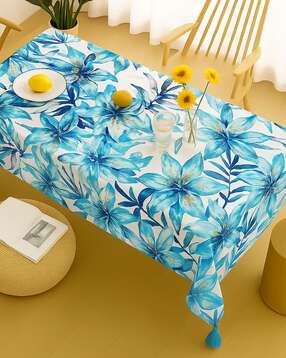 throw pillow Floral Print  Table Cover with Corner Tassels-picture-10