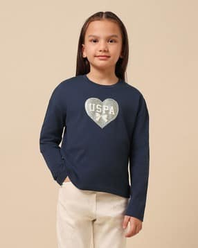 u.s. polo assn. Girls Embellished Top with Full Sleeves-picture-14