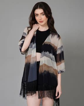 lunice Women Print Loose Fit Shrugs-picture-21
