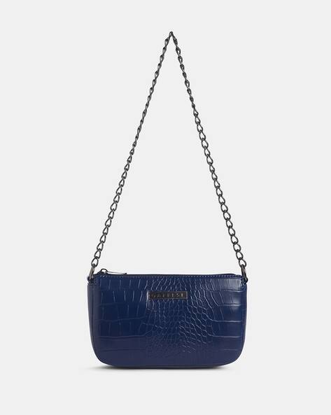 CAPRESE Women Croc Embossed Baguette Bag