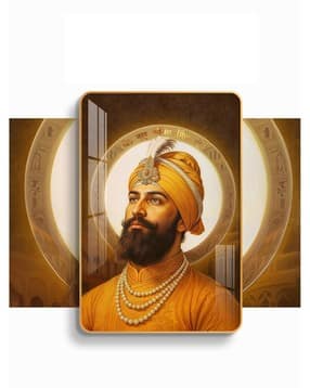 Guru Govind Singh Ji Wood Glass Finish Wall Art