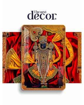 Shree Dwarkadhish Wood Glass Finish Wall Art