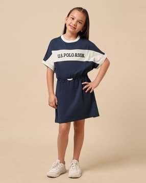 u.s. polo assn. Girls Colourblocked A-line Dress-picture-41