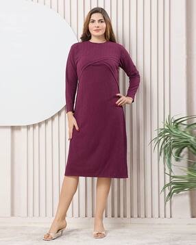 easy mom Women A-Line Midi Dress-picture-6