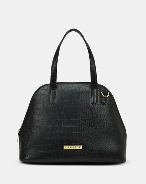 CAPRESE Women Croc-Embossed Satchel Bag with Women Satchel Bag with Adjustable & Detachable Strap
