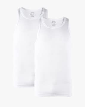 netplay Men Pack of 2 Ribbed Sleeveless Vests-picture-10