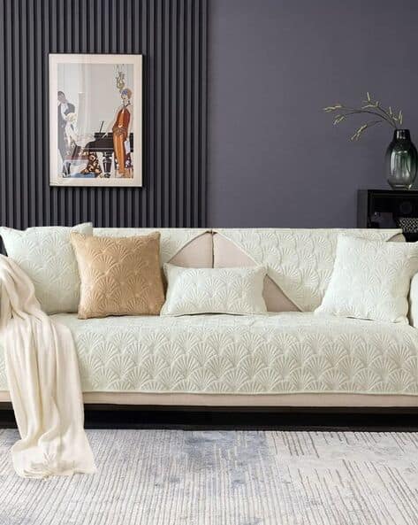 Cortina Eyelet Curtain Microfiber Chenille 5-Piece Sofa Cover Set