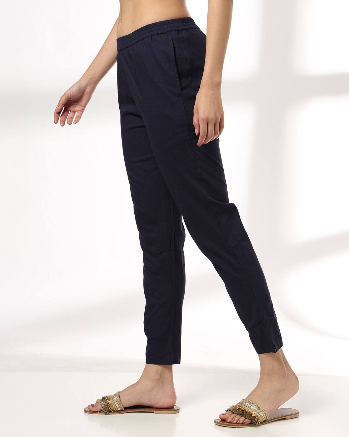 Women Narrow Pants with Insert Pockets