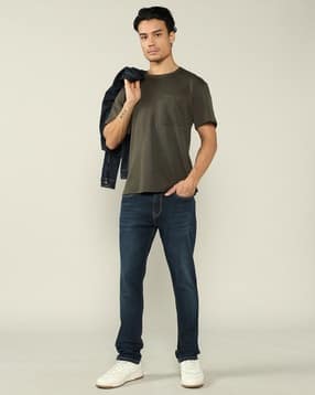 Men Mid-Rise Comfort Fit Stretch Jeans