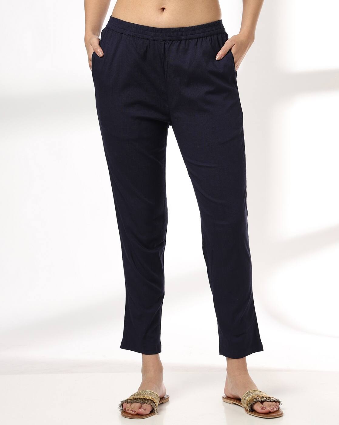 Women Narrow Pants with Insert Pockets