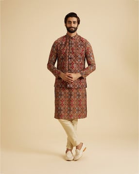 manyavar Men Printed Nehru Jacket-picture-46