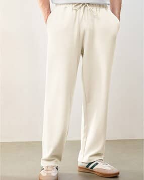 men straight track pants with insert pockets