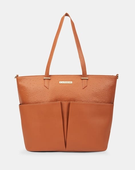 CAPRESE Women Ostrich Large Tote Bag with Detachable Strap