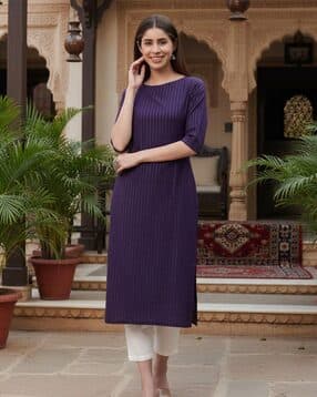 indie picks Stripes Straight Kurta-picture-28