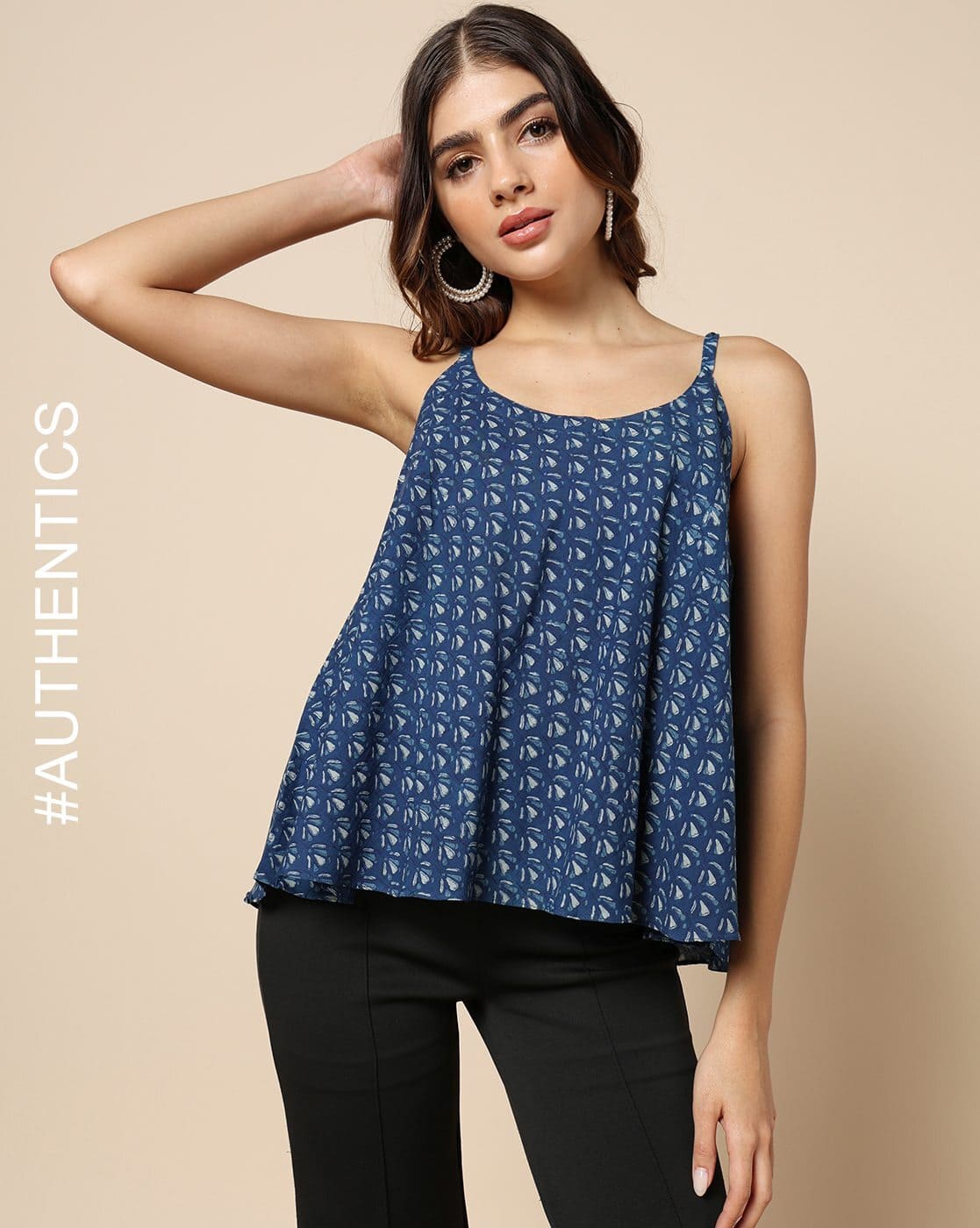 Buy Indigo Tops for Women by Indie Picks Online | Ajio.com