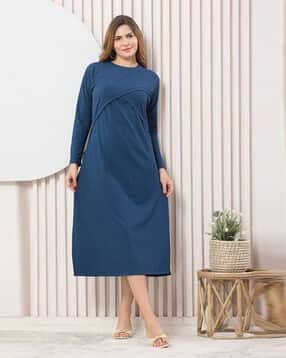 easy mom Women A-Line Midi Dress-picture-4