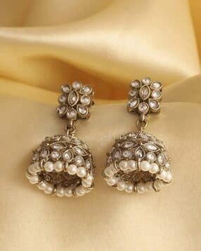 women brass jhumkas earrings