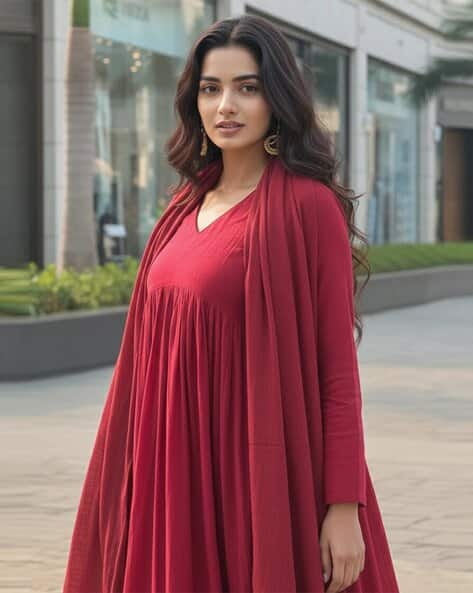 SVARAA Women A-Line Kurta Set