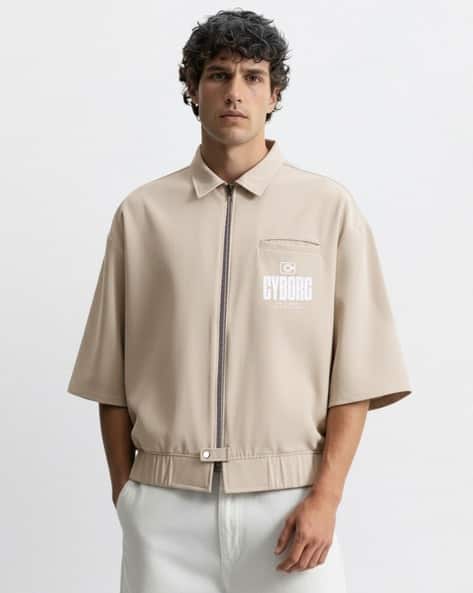 Buy The Indian Garage Co Men Patterned Oversized Zip-F Online