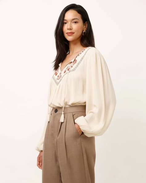 Women Regular Fit Embroidery Top