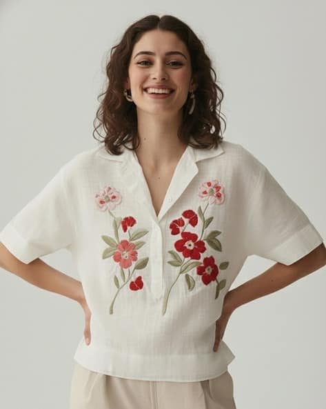SVARAA Women Embroidered Regular Fit Top