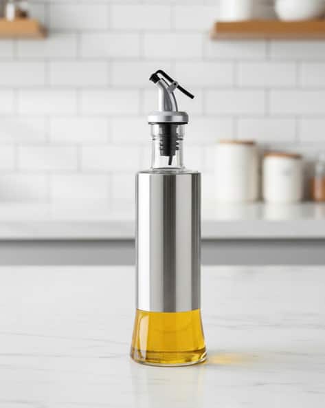 WE3 Glass Oil Dispenser Bottle with Lid