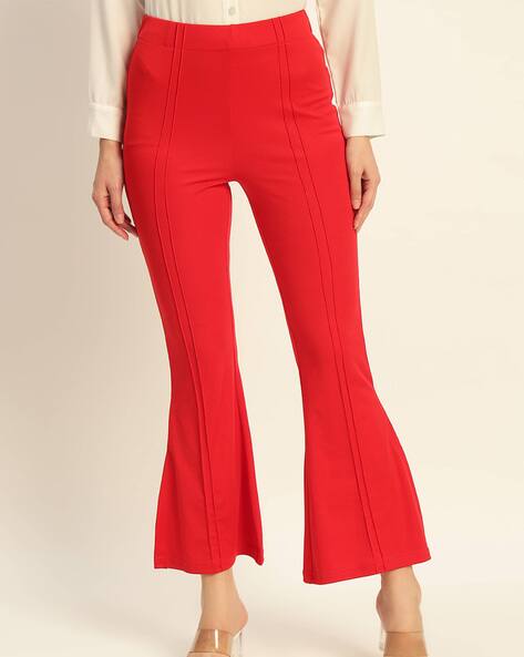 DEEWA Women Boot Fit Flat-Front Trousers