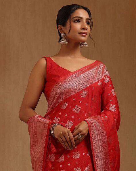 SOCH Women Viscose Silk Zari Woven Traditional Saree