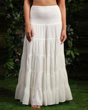 Women Flared Skirt with Elasticated Waist