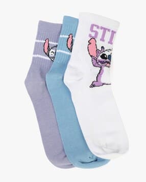 Women Pack of 3 Printed Mid-Calf Length Socks-image-25