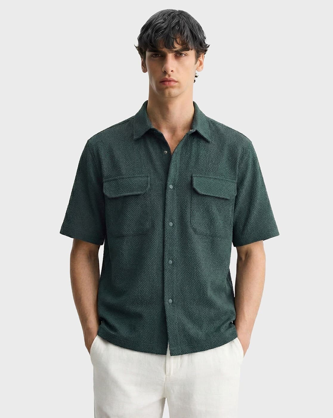 Buy The Indian Garage Co Men Patterned Boxy Fit Shirt Online