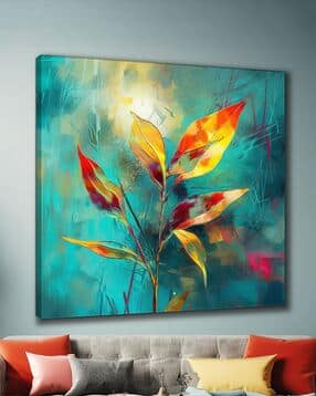 Leaf Framed Canvas Painting - 16" x 16"-image-20