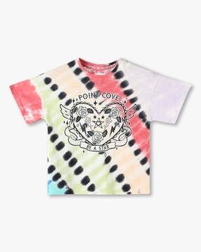 point cove Girls Graphic Print Boxy Fit Round-Neck T-Shirt-picture-30