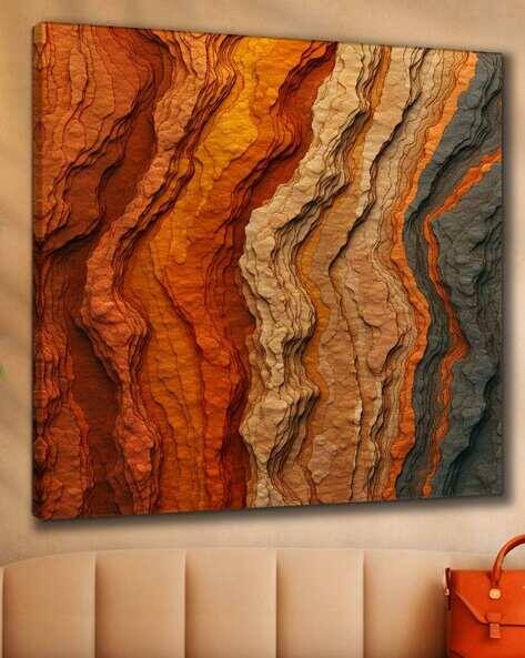Livin Luxe Abstract Earth Texture Canvas Painting – Framed Modern Wall Art for Home Décor
