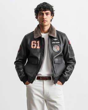 the indian garage co Men Embroidered Regular Fit Biker Jacket-picture-19