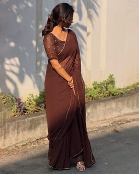 Women Zari Border Saree with Blouse Piece