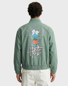 Men Graphic Print Relaxed Fit Bomber Jacket-image-30