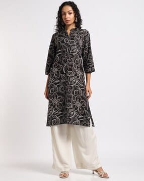 Floral All-Over Print Straight Kurta-image-42